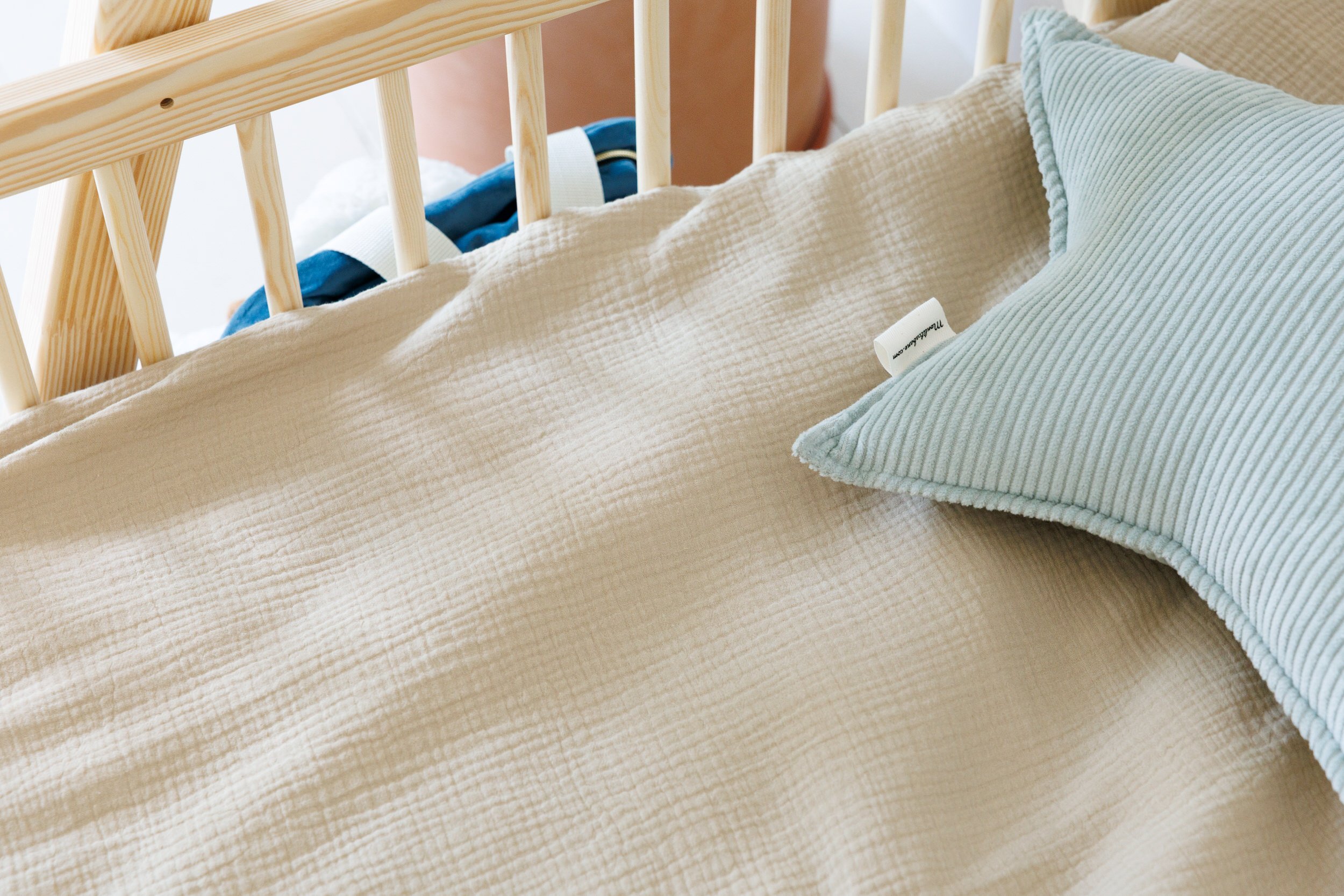 Set piumone e cuscino in mussola di cotone 140x200 - Sandy Beige Set piumone e cuscino in mussola di cotone 140x200 - Sandy Beige