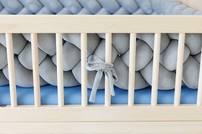 Classic Grey Bed Bumper - 4 Ropes
