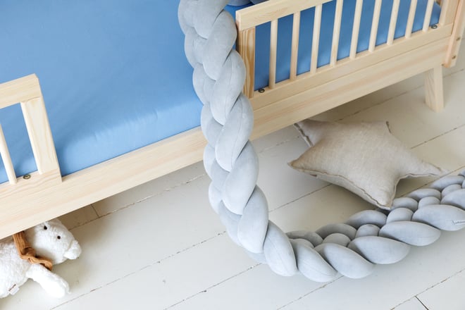Classic Grey Bed Bumper - 4 Ropes