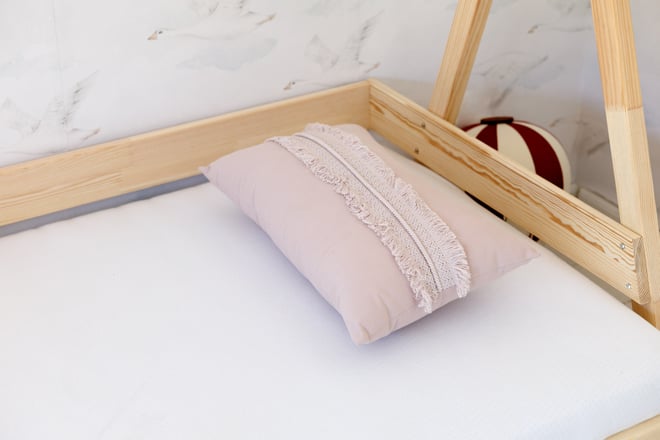 Cuscino Boho Vaniglia con Frangia