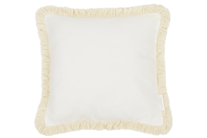Almofada com franja Boho Baunilha