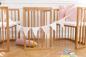 Guirlande Triangles en Lin Blanc et Rose