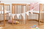 Linen Triangles Garland White and Pink