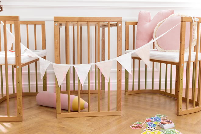 Linen Triangles Garland White and Pink