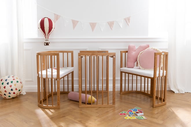 Linen Triangles Garland White and Pink