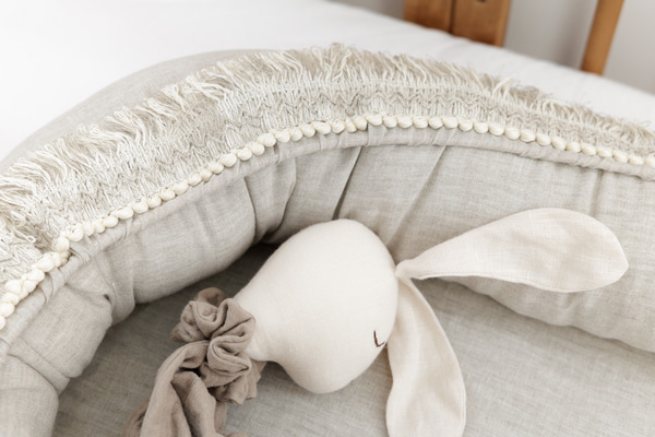 Boho Natural Linen Bed Reducer