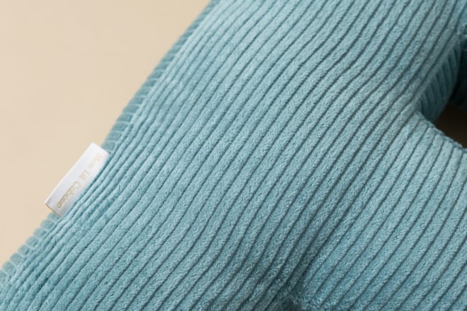 Letter Cushion F - Blue Corduroy