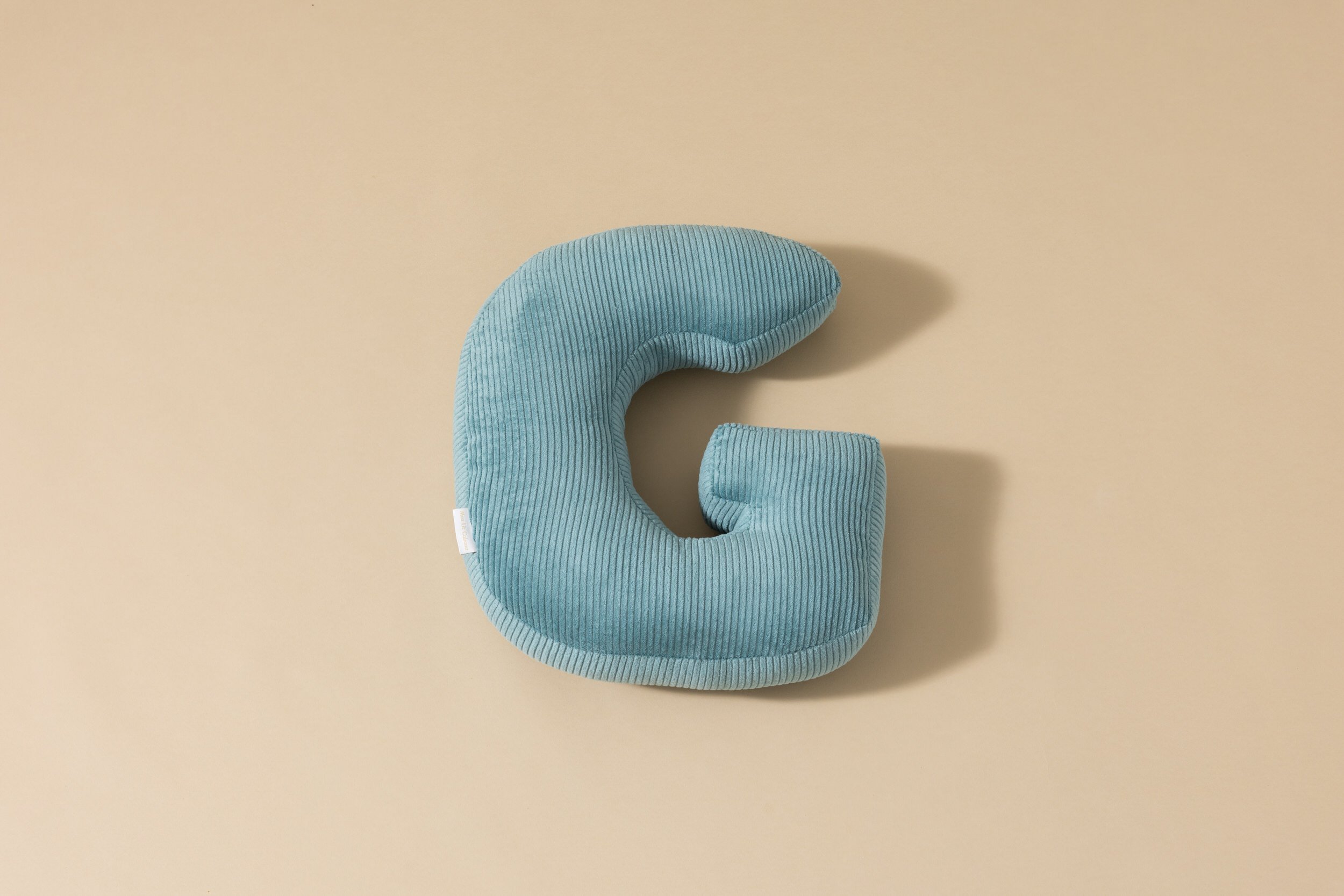 Coussin Lettre G - Velours Côtelé Bleu Coussin Lettre G - Velours Côtelé Bleu