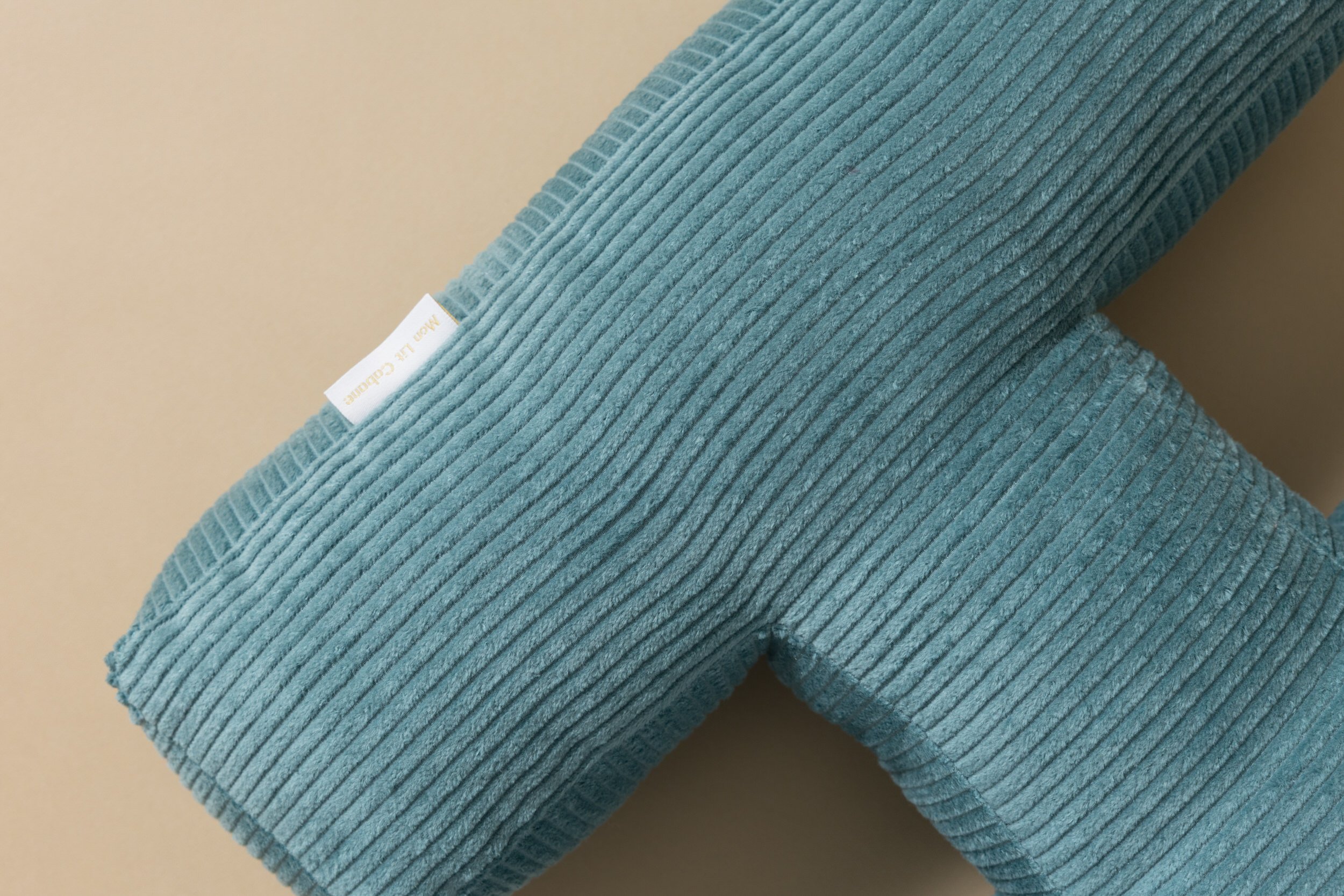 Letter Cushion H - Blue Corduroy Letter Cushion H - Blue Corduroy