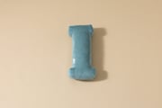 Coussin Lettre I - Velours Côtelé Bleu