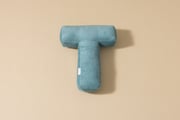 Cuscino Lettera T - Velluto a Coste Blu