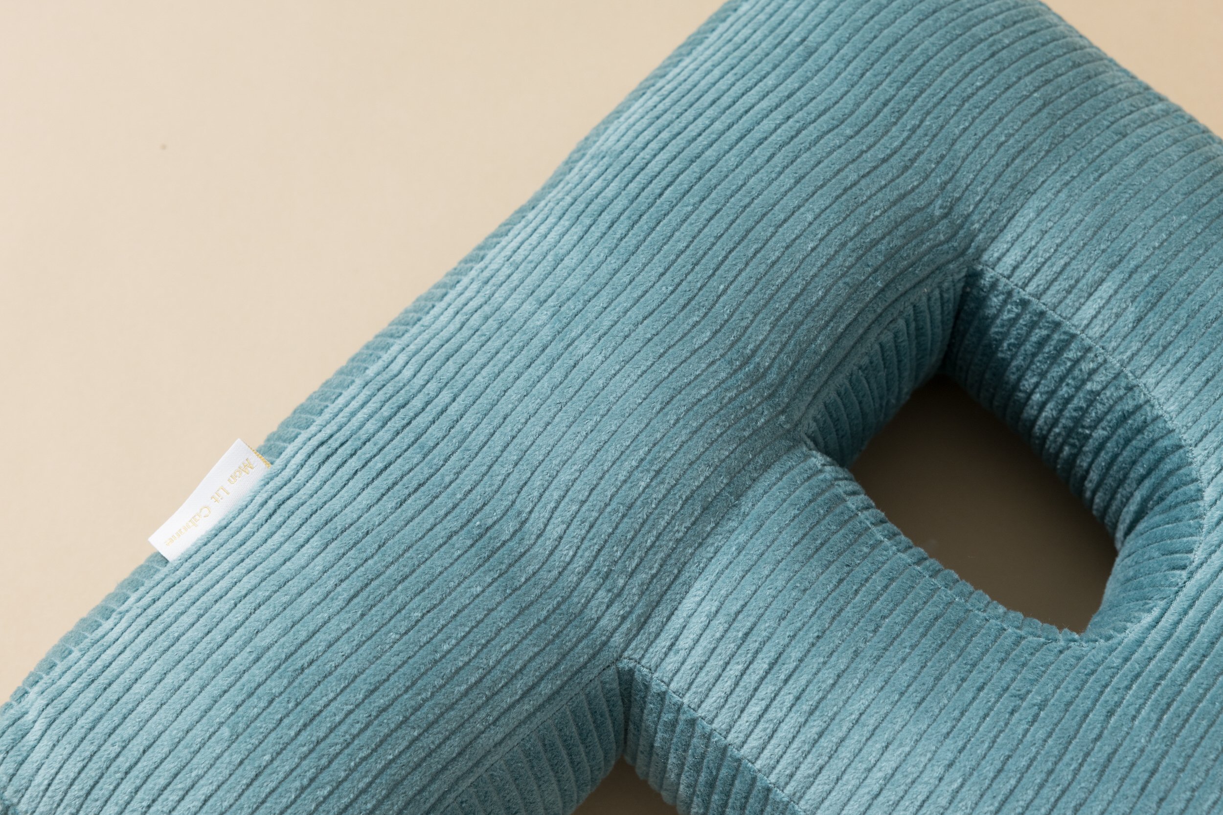 Letter Cushion P - Blue Corduroy Letter Cushion P - Blue Corduroy