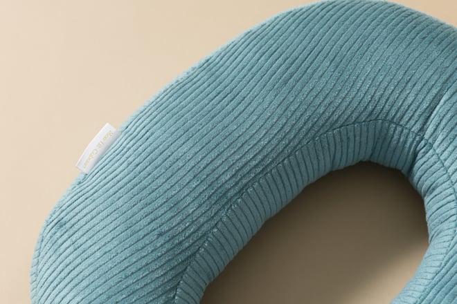 Coussin Lettre O - Velours Côtelé Bleu