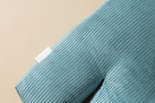 Coussin Lettre N - Velours Côtelé Bleu