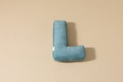 Cuscino Lettera L - Velluto a Coste Blu
