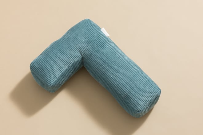 Cuscino Lettera L - Velluto a Coste Blu