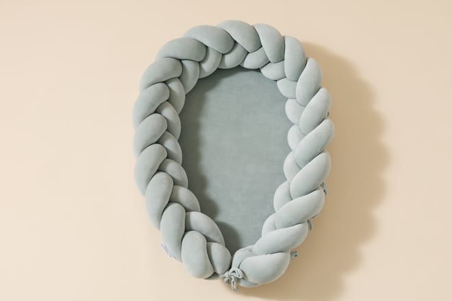 Cocoon-Babynestchen Geflochten Salbeigrün