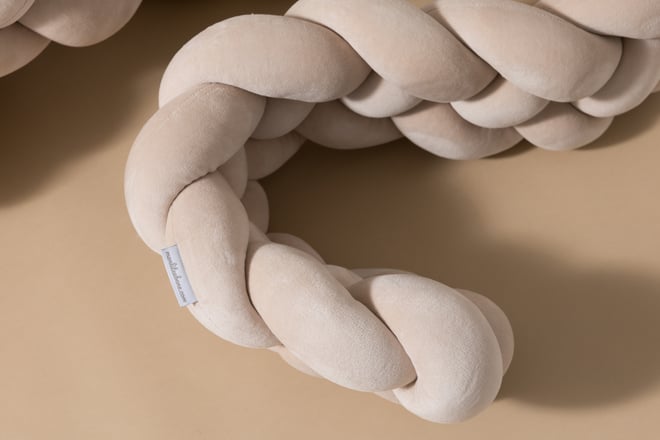 Beige Bed Bumper - 4 Ropes