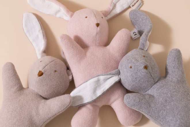 Doudou Coelhinho Cinzento em Algodão Orgânico