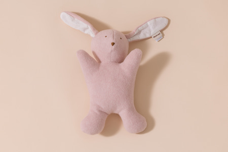 Doudou Lapin Rose en Coton Bio