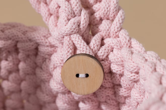 Pochette de Rangement en Crochet- Rose Poudré