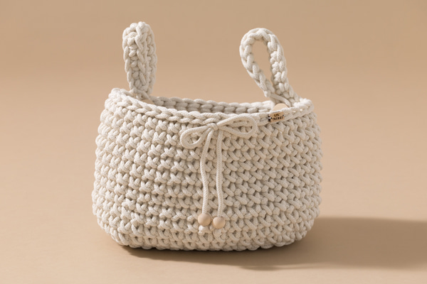 Gehäkelte Aufbewahrungsbeutel - Natur