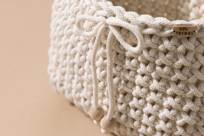 Pochette de Rangement en Crochet- Naturel