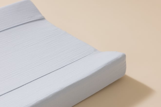 Matelas à Langer en Mousseline Baby Blue