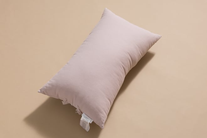 Boho Powder Pink Rectangular Cushion with Lace