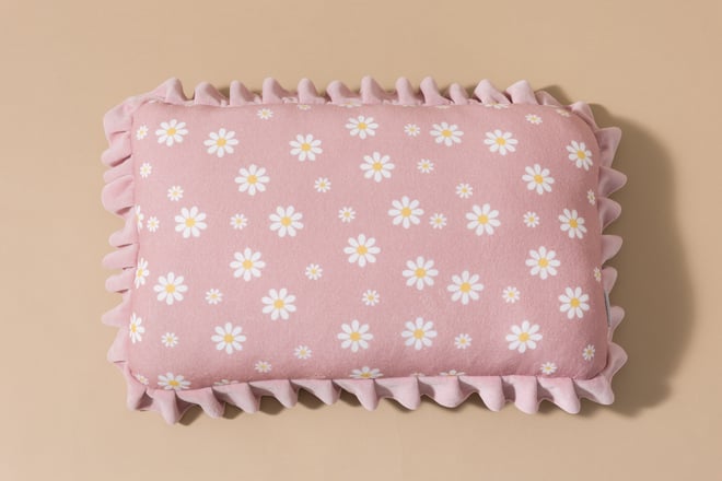 Almofada Retangular de Veludo com Franjas - Powder Pink