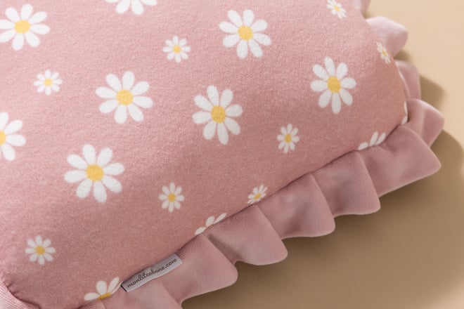 Almofada Retangular de Veludo com Franjas - Powder Pink