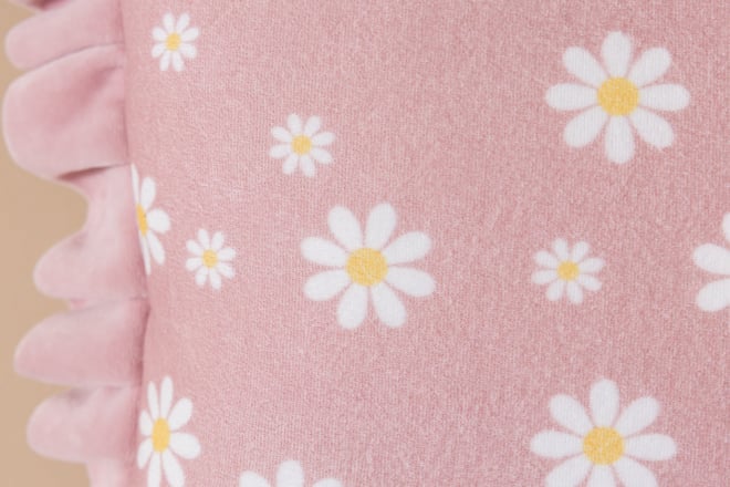 Almofada Retangular de Veludo com Franjas - Powder Pink