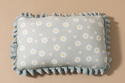 Rectangular Velour Daisy Cushion - Sage Green