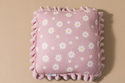 Square Velour Daisy Cushion - Powder Pink