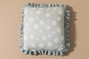 Square Velour Daisy Cushion - Powder Pink