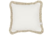 Boho Vanilla Cushion with Beige Fringe