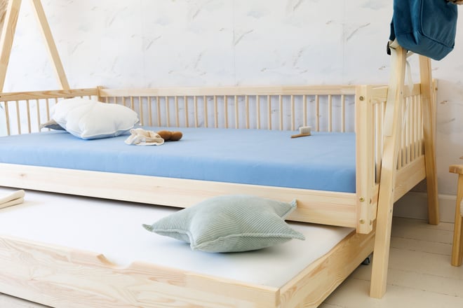 Coussin Étoile en Velours Côtelé Vert d'eau