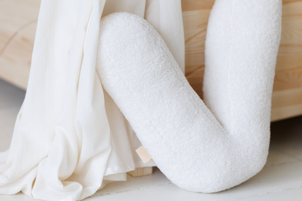 Letter Cushion V - White Bouclé