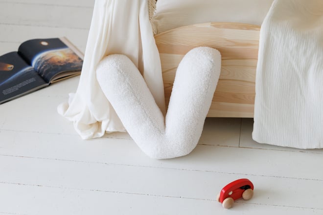 Cuscino Lettera V - Boucle Bianco