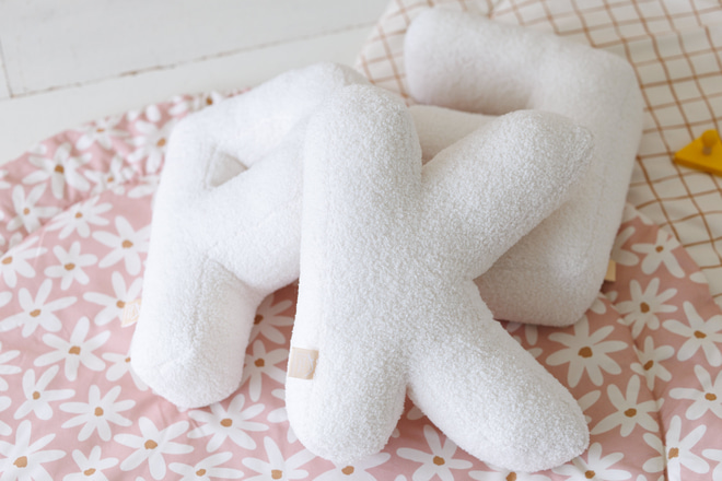 Letter Cushion A - White Bouclé