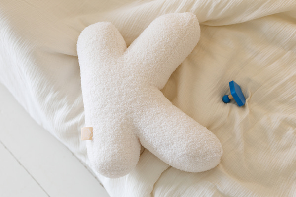 Letter Cushion K - White Bouclé