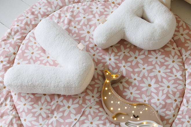Cuscino Lettera P - Boucle Bianco