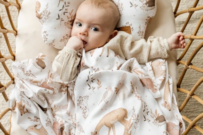 Muselina de bambú XL Forest Friends Beige
