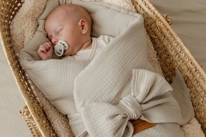 Saco De Dormir Envolvente De Muselina - Beige