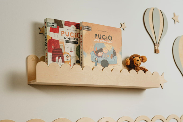 2er-Set Regale Mit Wellenrand - Naturholz