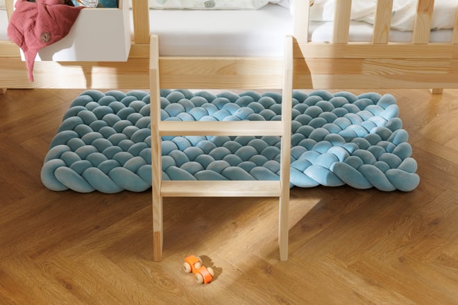 Materasso da pavimento intrecciato Ice Blue