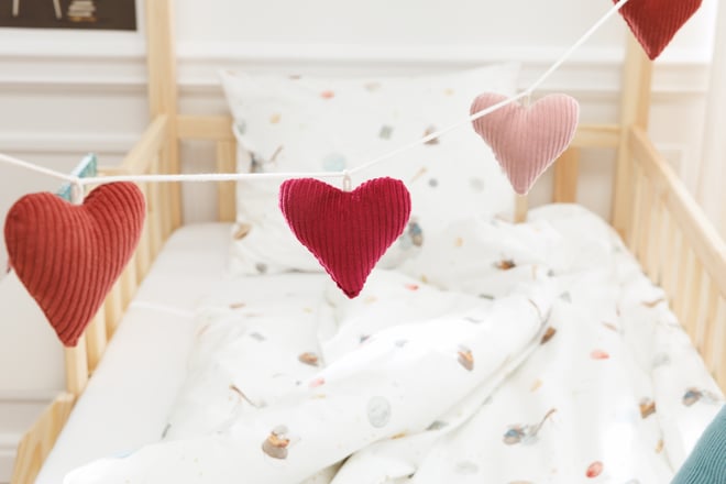 Corduroy Hearts Garland Summer