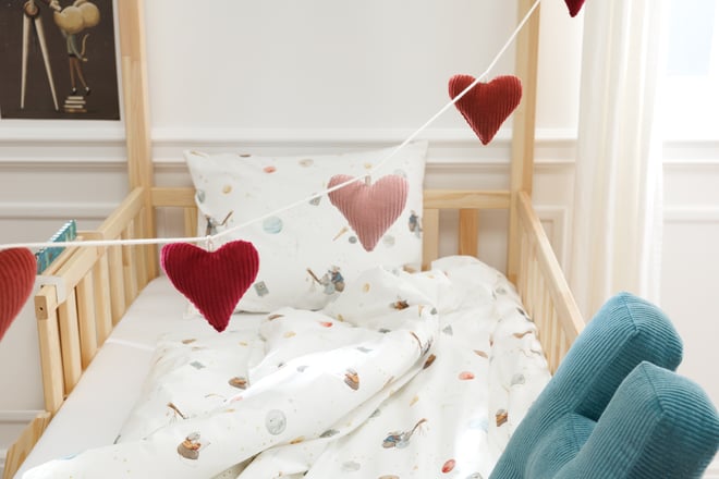 Corduroy Hearts Garland Summer