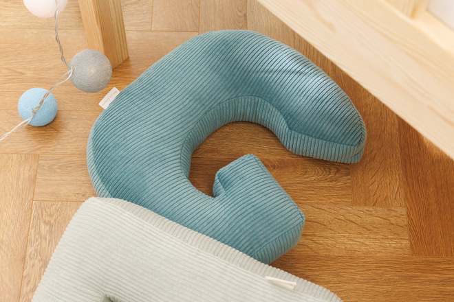 Cuscino Lettera G - Velluto a Coste Blu