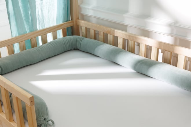 Sage Green Bolster Bed Bumper 